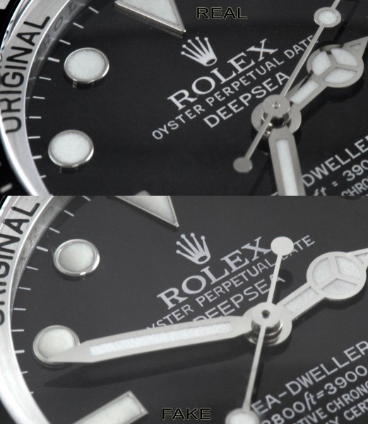Rolex DeepSea Real vs Fake dial